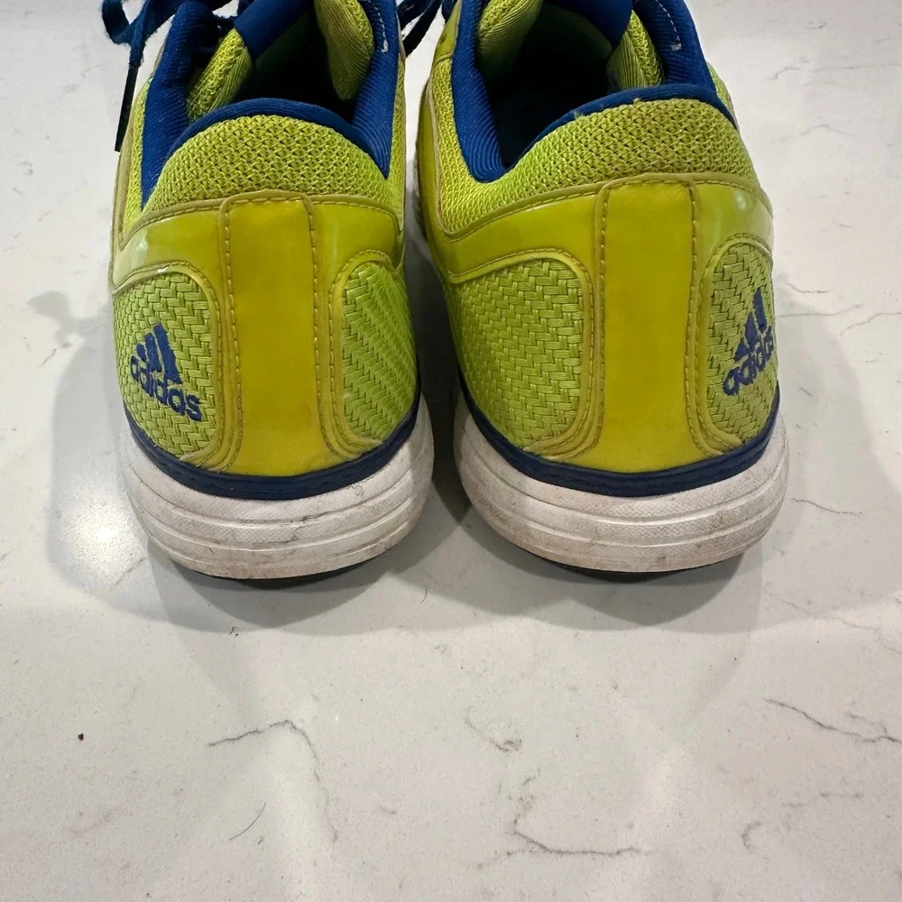 Adidas Mens Running Shoes Neon Lime Green Blue G59087 Low Top Sneakers Size 9.5